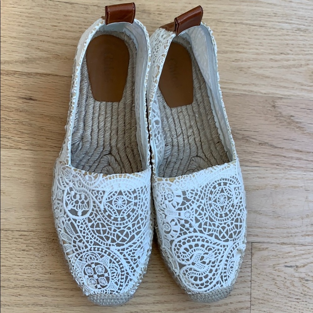 ⚜️CHLOÉ White Lace Espadrilles